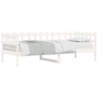 Slaapbank zonder matras 90x190 cm massief grenenhout wit 3