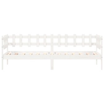 Slaapbank zonder matras 90x190 cm massief grenenhout wit 4