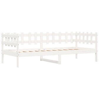 Slaapbank zonder matras 90x190 cm massief grenenhout wit 5