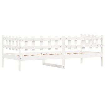 Slaapbank zonder matras 90x190 cm massief grenenhout wit 7