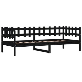 Slaapbank 90x190 cm massief grenenhout zwart 5