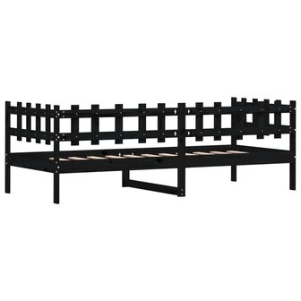 Slaapbank 90x190 cm massief grenenhout zwart 7