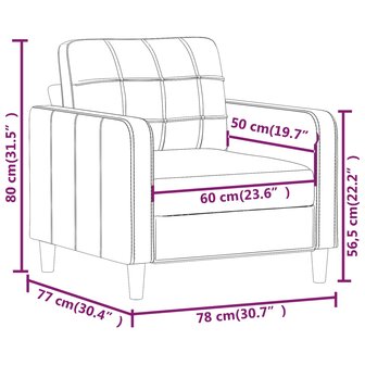 Fauteuil 60 cm stof cr&egrave;mekleurig 8