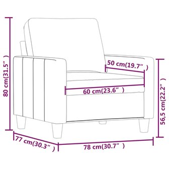 Fauteuil 60 cm kunstleer wijnrood 8
