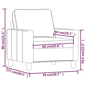 Fauteuil 60 cm stof lichtgeel 8