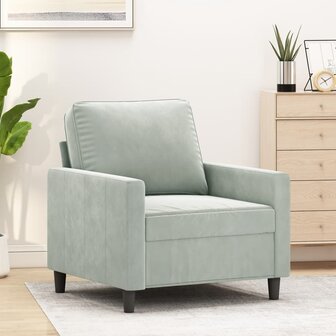 Fauteuil 60 cm fluweel lichtgrijs  1