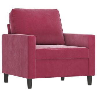 Fauteuil 60 cm fluweel wijnrood 2
