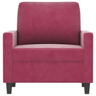 Fauteuil 60 cm fluweel wijnrood 3