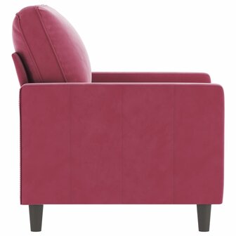 Fauteuil 60 cm fluweel wijnrood 4