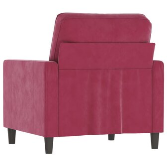 Fauteuil 60 cm fluweel wijnrood 5