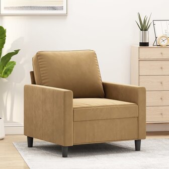 Fauteuil 60 cm fluweel bruin 1
