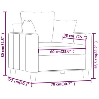 Fauteuil 60 cm stof donkergrijs 8