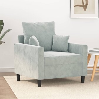 Fauteuil 60 cm fluweel lichtgrijs 1