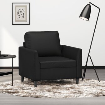 Fauteuil 60 cm kunstleer zwart 1