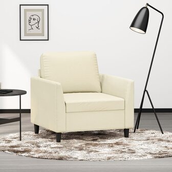 Fauteuil 60 cm kunstleer cr&egrave;mekleurig 1