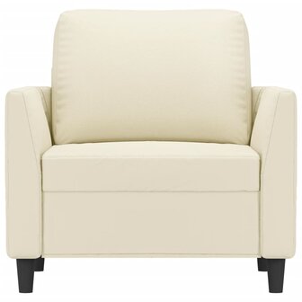 Fauteuil 60 cm kunstleer cr&egrave;mekleurig 3
