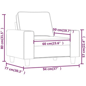 Fauteuil 60 cm stof lichtgrijs 8