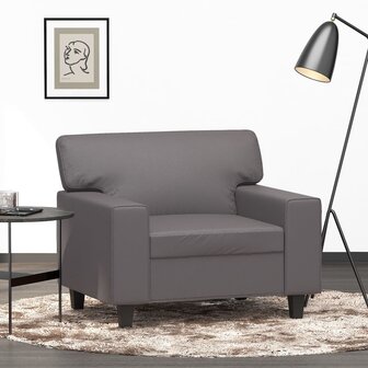 Fauteuil 60 cm kunstleer grijs 1