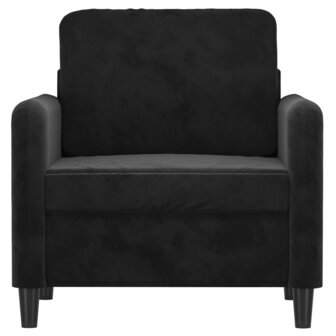 Fauteuil 60 cm fluweel zwart 3