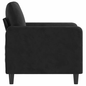 Fauteuil 60 cm fluweel zwart 4