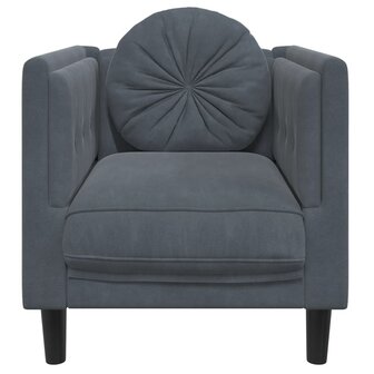 Fauteuil met kussens fluweel donkergrijs 4