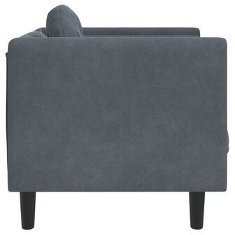 Fauteuil met kussens fluweel donkergrijs 5