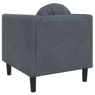 Fauteuil met kussens fluweel donkergrijs 6
