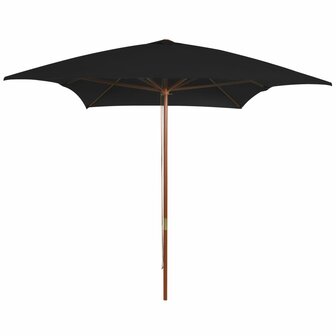 Parasol met houten paal 200x300 cm zwart 1