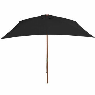 Parasol met houten paal 200x300 cm zwart 3