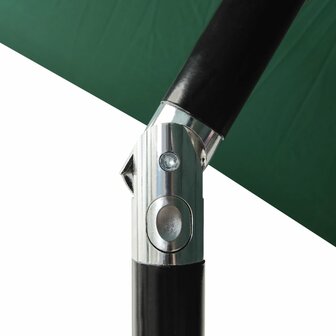 Parasol met LED&amp;apos;s en stalen paal 2x3 m groen 7