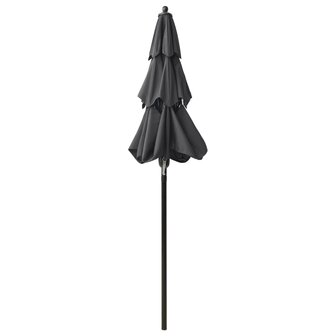 Parasol 3-laags met aluminium paal 2 m antracietkleurig 4