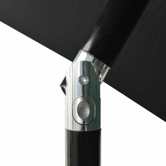 Parasol 3-laags met aluminium paal 2 m zwart 6