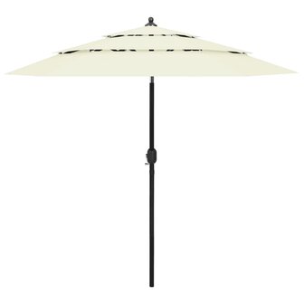 Parasol 3-laags met aluminium paal 2,5 m zandkleurig 1