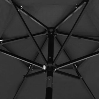 Parasol 3-laags met aluminium paal 2,5 m antracietkleurig 5