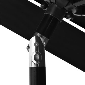 Parasol 3-laags met aluminium paal 2,5 m zwart 6