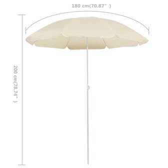Parasol met stalen paal 180 cm zandkleurig 5