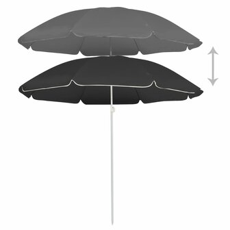 Parasol met stalen paal 180 cm antracietkleurig 2