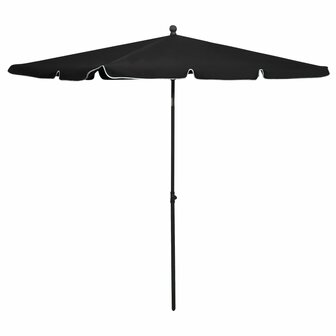 Parasol met paal 210x140 cm zwart 1