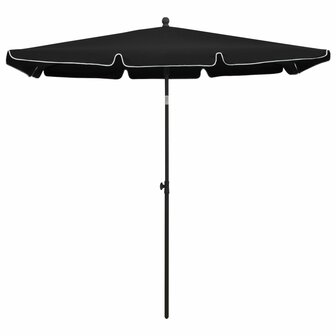 Parasol met paal 210x140 cm zwart 2