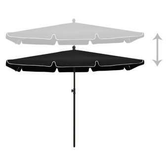 Parasol met paal 210x140 cm zwart 3