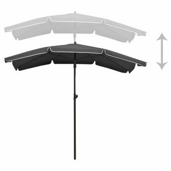 Parasol met paal 200x130 cm antracietkleurig 4