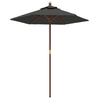 Parasol met houten paal 196x231 cm antracietkleurig 2