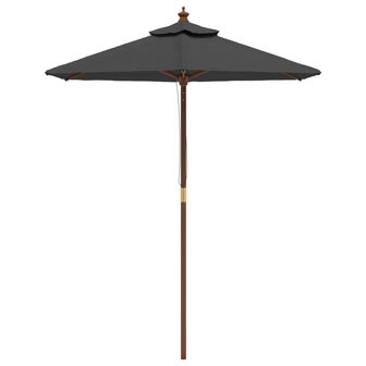 Parasol met houten paal 196x231 cm antracietkleurig 3