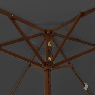 Parasol met houten paal 196x231 cm antracietkleurig 6