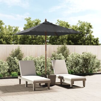 Parasol met houten paal 198x198x231 cm antracietkleurig 1