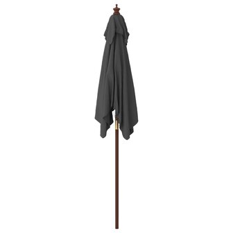 Parasol met houten paal 198x198x231 cm antracietkleurig 4