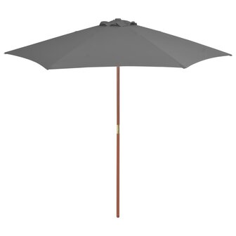 Parasol met houten paal 270 cm antraciet 1