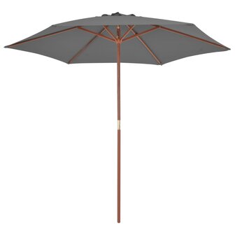 Parasol met houten paal 270 cm antraciet 2