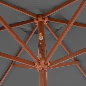 Parasol met houten paal 270 cm antraciet 5