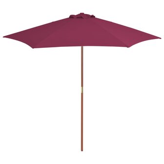 Parasol met houten paal 270 cm bordeauxrood 1